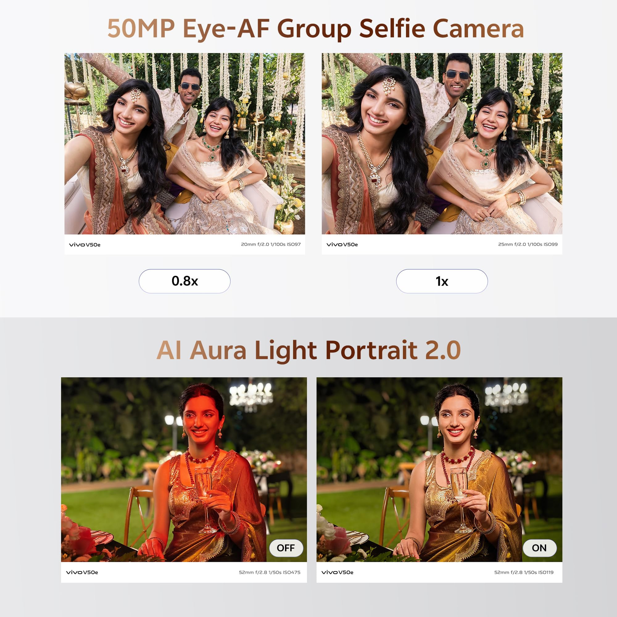 Vivo V50e 5G Pearl White 8GB RAM 128GB Storage with No Cost EMIAdditional Exchange Offers