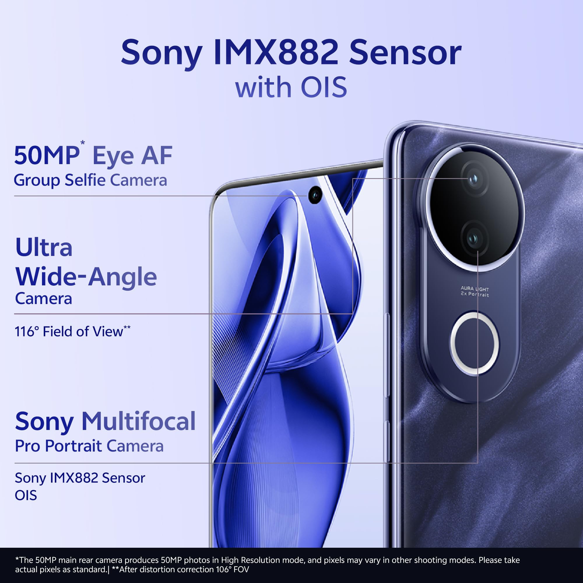 Vivo V50e 5G Sapphire Blue 8GB RAM 256GB Storage with No Cost EMIAdditional Exchange Offers