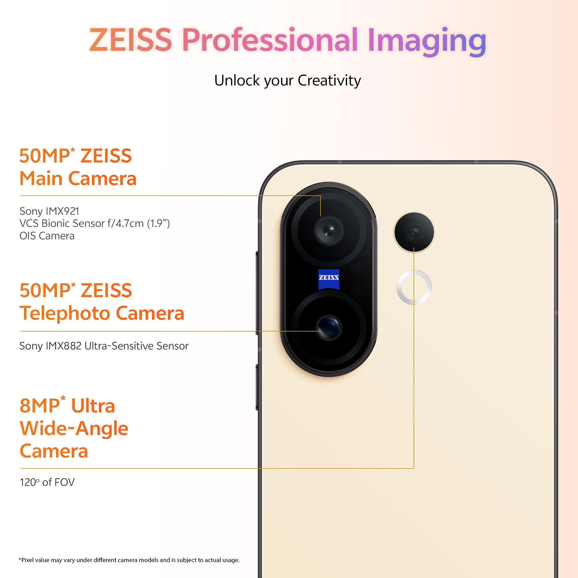 VIVO X200 FE 5G Amber Yellow 16GB RAM 512GB Storage with No Cost EMIAdditional Exchange Offers