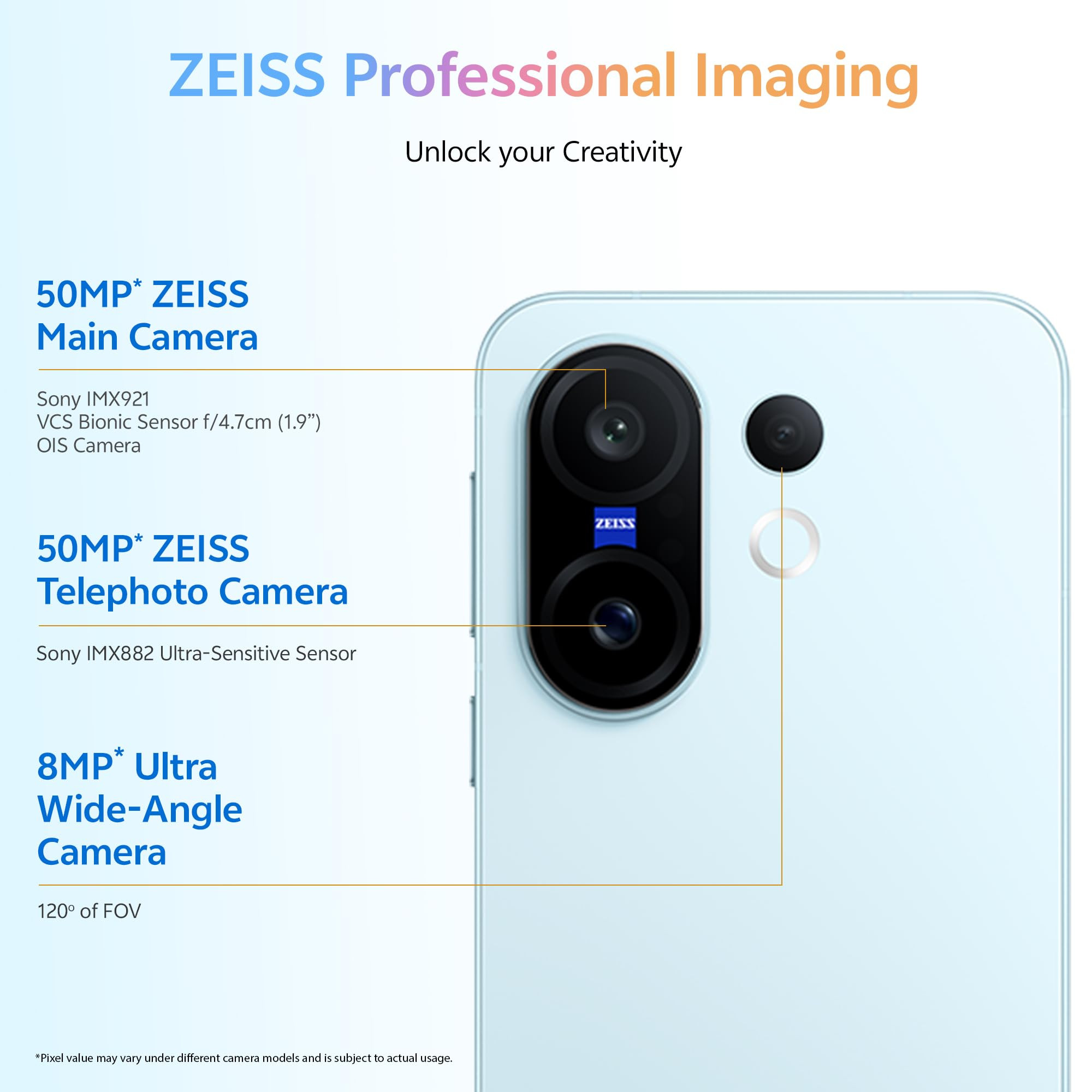 VIVO X200 FE 5G Frost Blue 12GB RAM 256GB Storage with No Cost EMIAdditional Exchange Offers