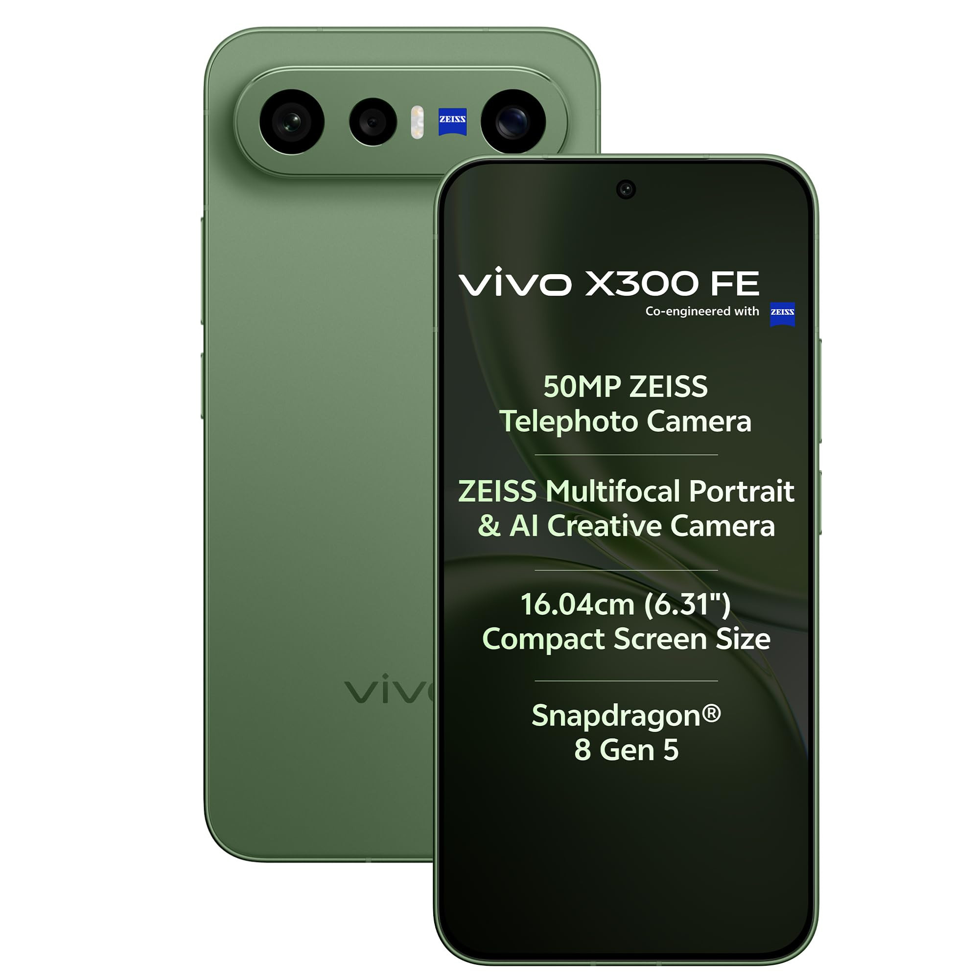 vivo X300 FE 5G Urban Olive 12GB RAM 256GB Storage with No Cost EMIAdditional Exchange Offers