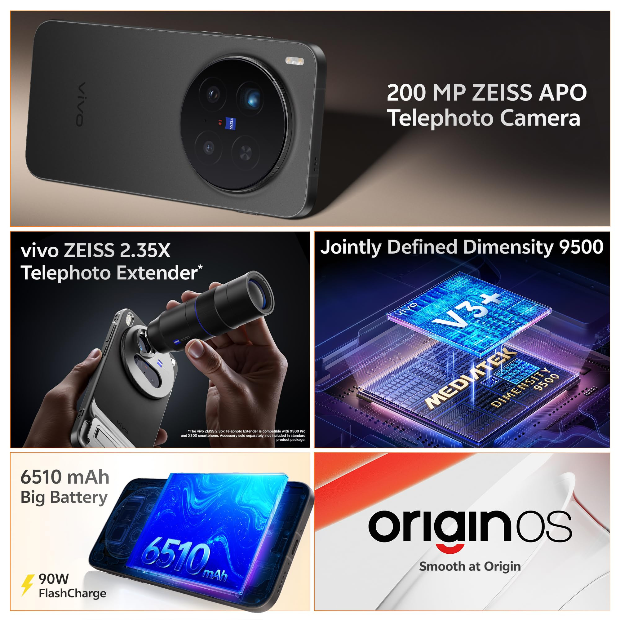 vivo X300 Pro 5G Elite Black 16GB RAM 512GB Storage with No Cost EMIAdditional Exchange Offers