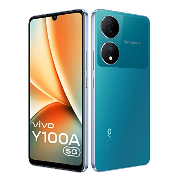 Image of vivo Y100A 5G (Pacific Blue, 8GB RAM, 128GB Storage) with No Cost EMI/Additional Exchange Offers