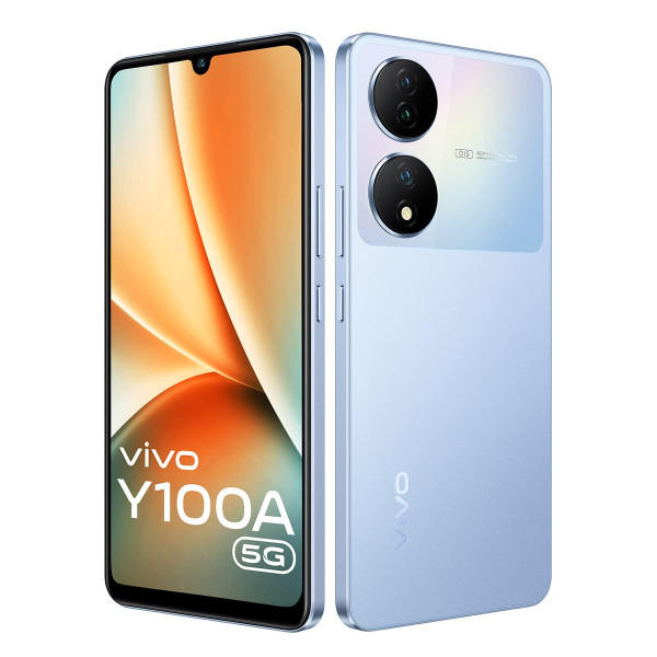 Image of Vivo Y100A 5G (Pacific Blue, 8GB RAM, 256GB Storage) with No Cost EMI/Additional Exchange Offers