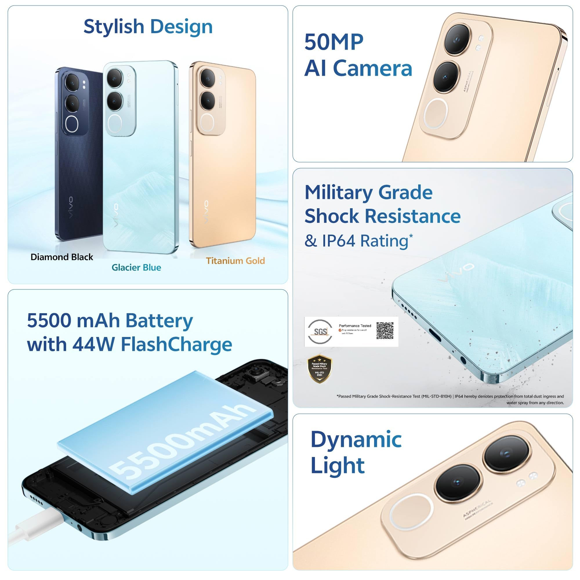 Vivo Y29 5G Titanium Gold 8GB RAM 128GB Storage with No Cost EMIAdditional Exchange Offers