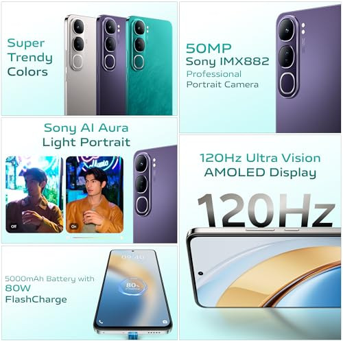 Vivo Y300 5G Phantom Purple 8GB RAM 256GB Storage with No Cost EMIAdditional Exchange Offers