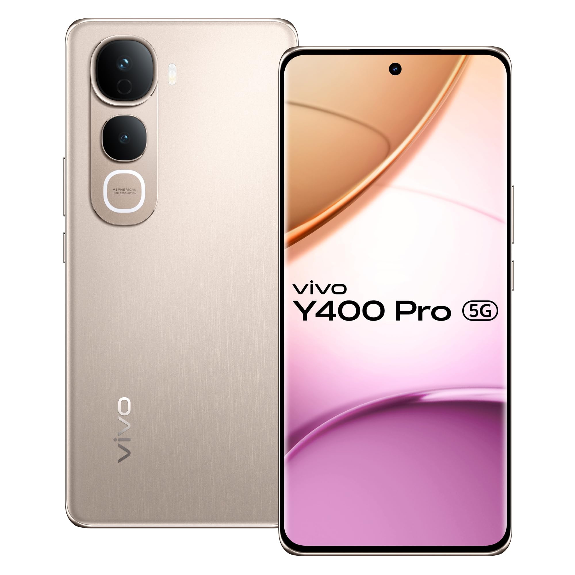 Vivo Y400 Pro 5G Fest Gold 8GB RAM 256GB Storage with No Cost EMIAdditional Exchange Offers