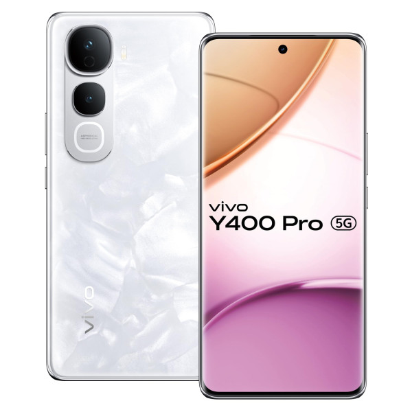 Image of Vivo Y400 Pro 5G (Freestyle White, 8GB RAM, 128GB Storage) with No Cost EMI/Additional Exchange Offers