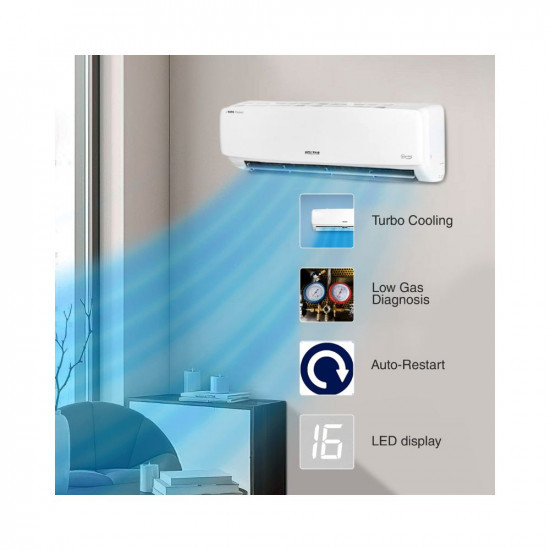 Voltas 1 Ton 3 Star Fixed Speed Split AC Copper LED Display Anti-dust Filter 2023 Model 123 Vectra Elegant White