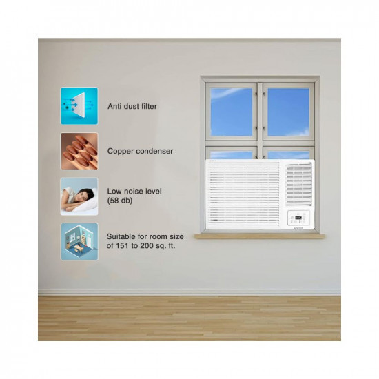 Voltas 2 Ton 2 Star Fixed Speed Window AC Copper Turbo Mode 2023 Model 242 Vectra Plus White