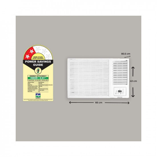 Voltas 2 Ton 2 Star Fixed Speed Window AC Copper Turbo Mode 2023 Model 242 Vectra Plus White