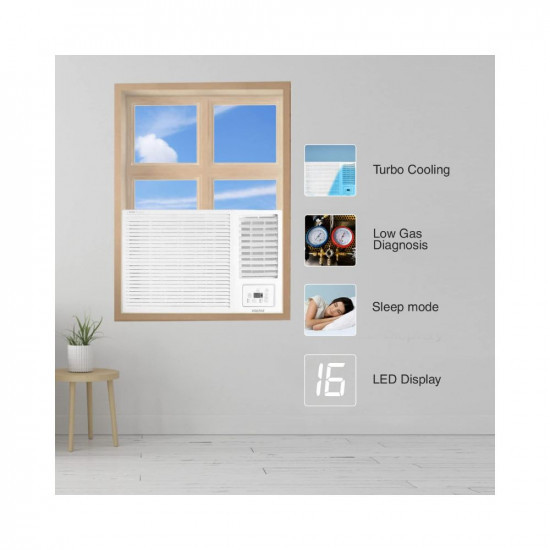 Voltas 2 Ton 2 Star Fixed Speed Window AC Copper Turbo Mode 2023 Model 242 Vectra Plus White