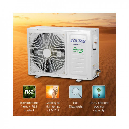 Voltas 2 Ton 3 Star Fixed Speed Split AC Copper LED Display Anti-dust Filter 2023 Model 243 Vectra Plus White