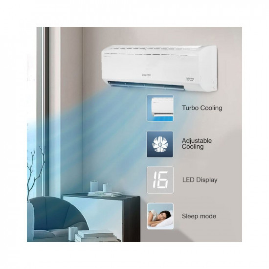 Voltas 2 Ton 3 Star Fixed Speed Split AC Copper LED Display Anti-dust Filter 2023 Model 243 Vectra Plus White