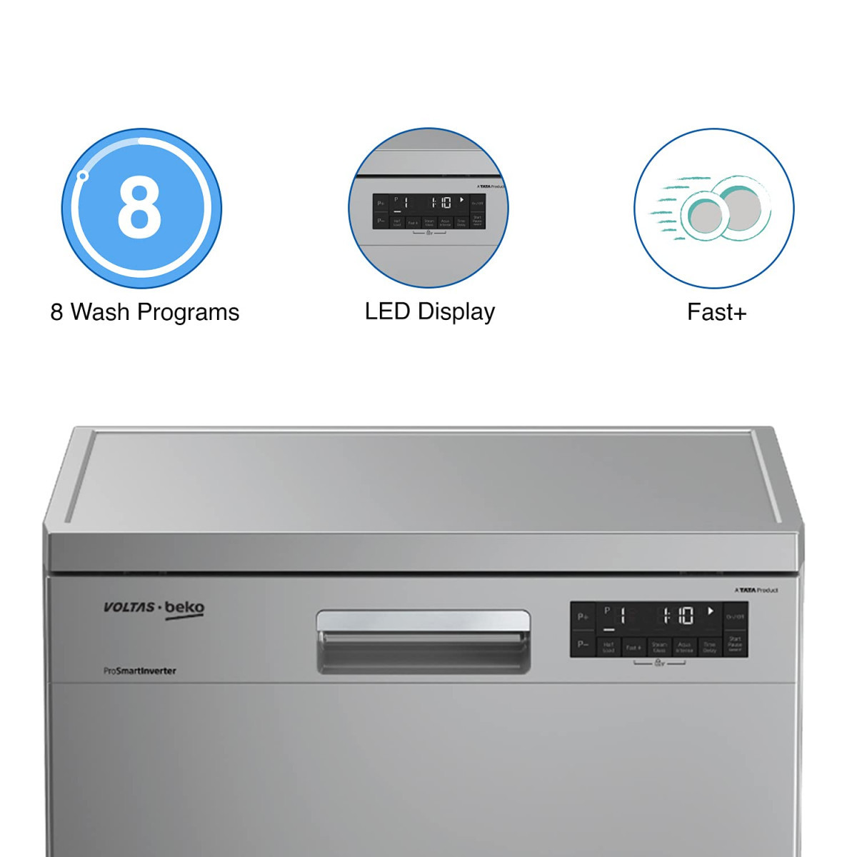 Voltas Beko 14 Place Setting Dishwasher AquaFlex AquaIntense DF14S2Silver