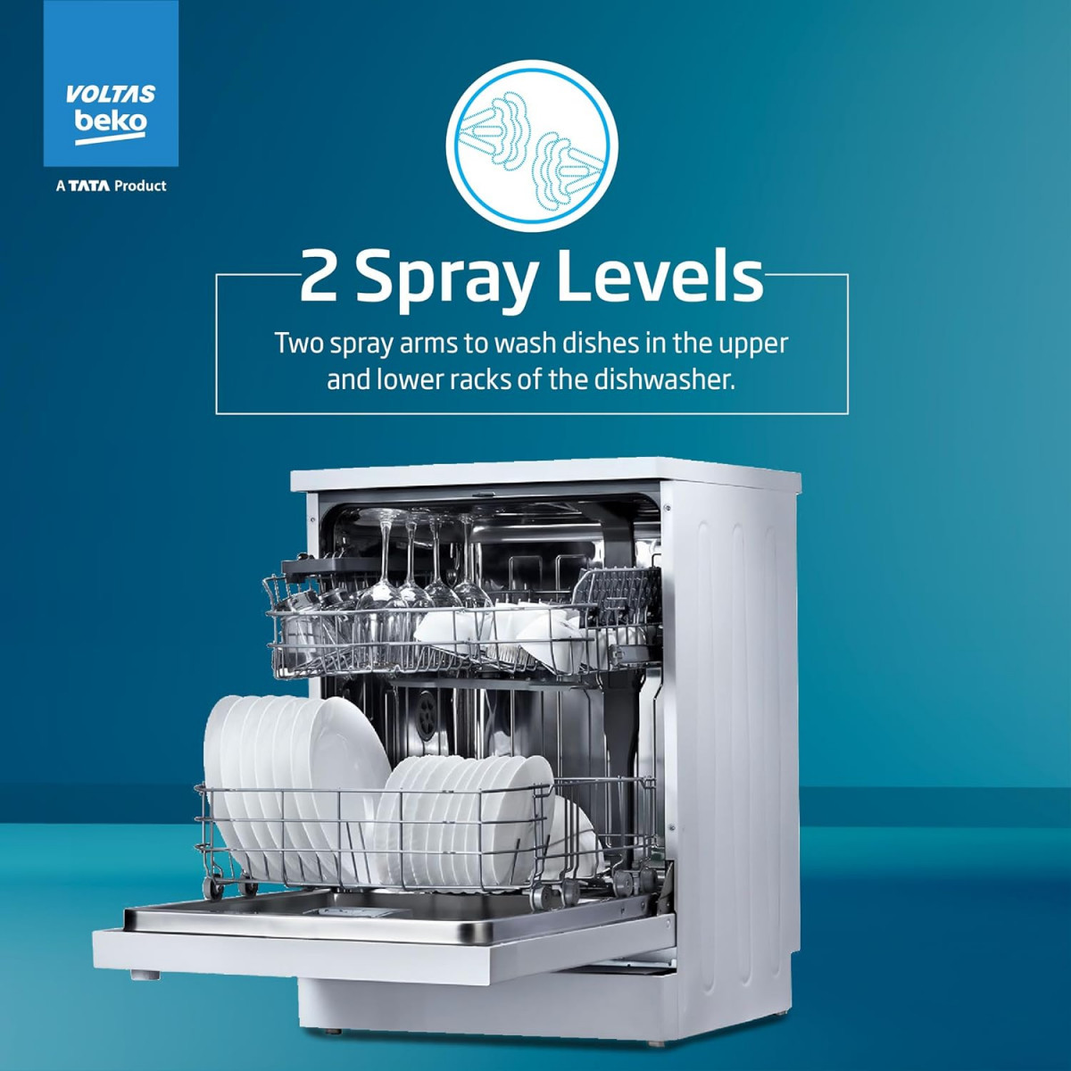 Voltas Beko 14 Place Settings Dishwasher DF14S3 Silver