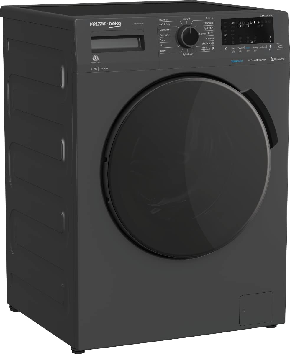 Voltas Beko 70kg 5 Star Inverter Front Load Washing Machine WFL7012VTMP Anthracite Steam WashStain Expert