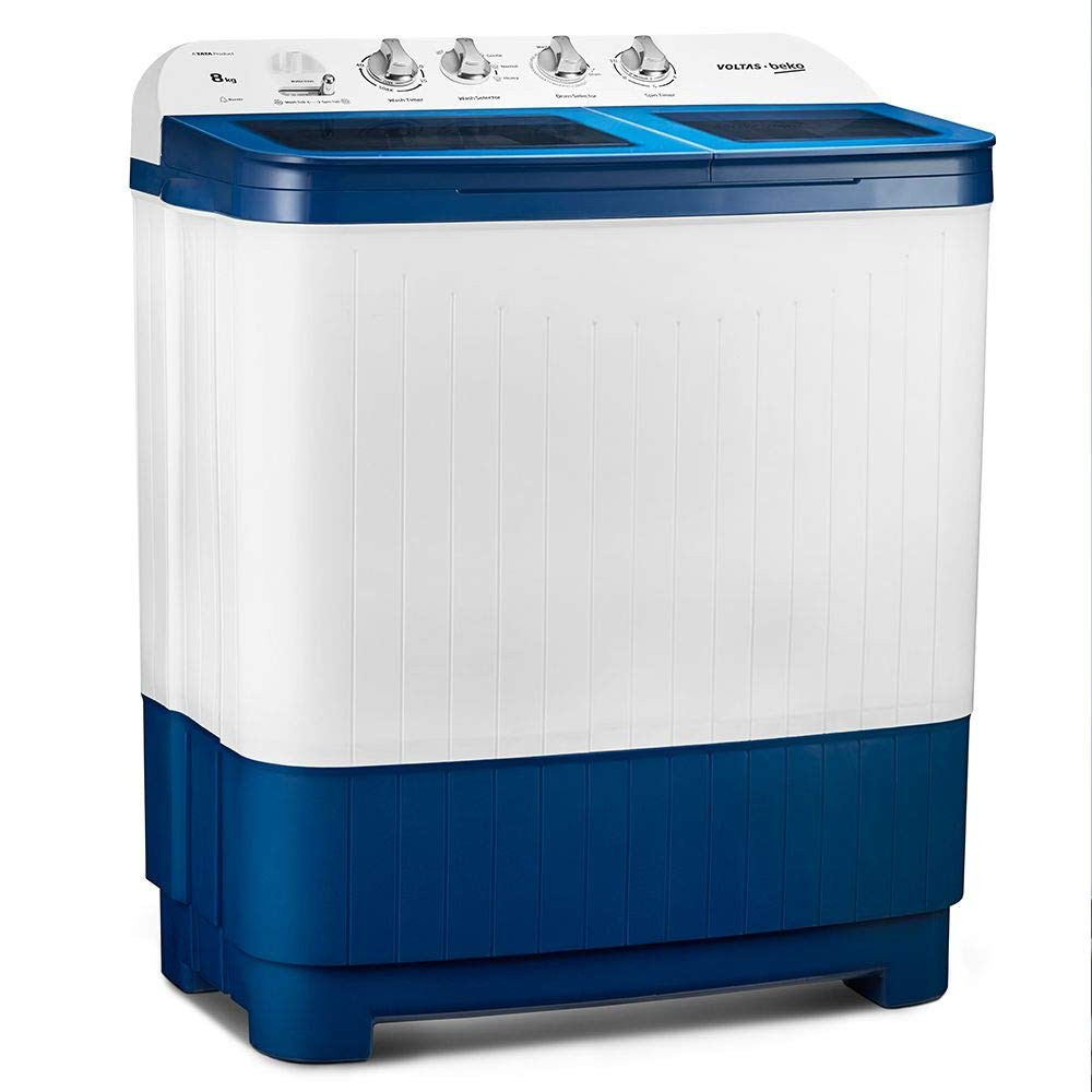Voltas Beko 8 Kg 5 Star Semi Automatic Top Load Washing Machine WTT80DBLG Sky Blue
