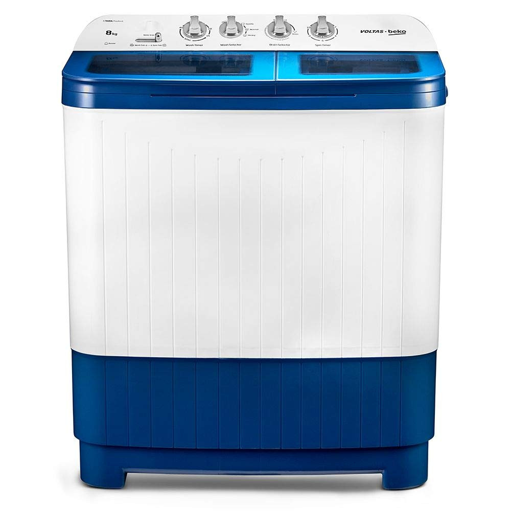 Voltas Beko 8 Kg 5 Star Semi Automatic Top Load Washing Machine WTT80DBLG Sky Blue
