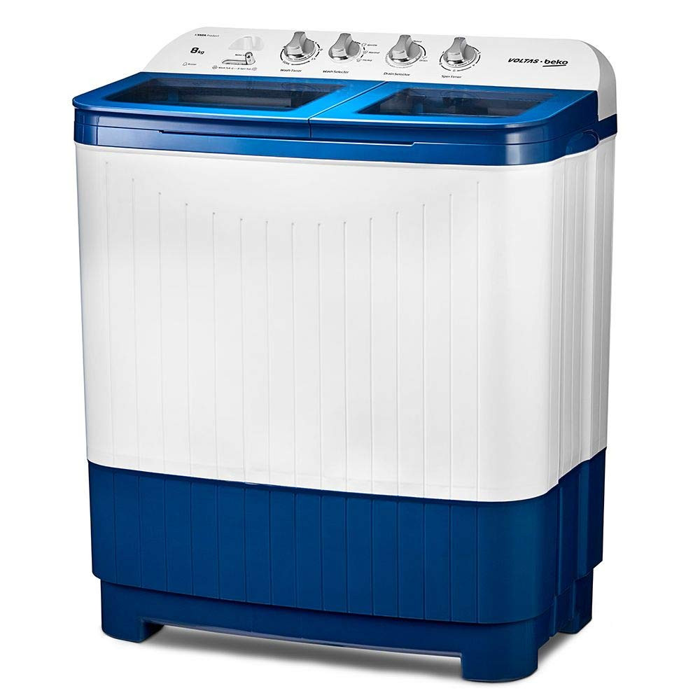 Voltas Beko 8 Kg 5 Star Semi Automatic Top Load Washing Machine WTT80DBLG Sky Blue