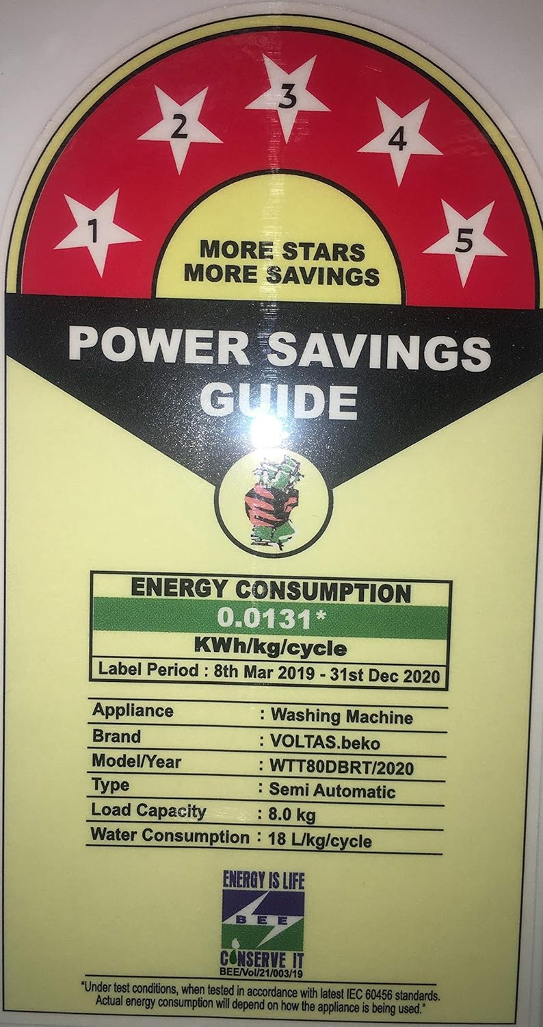 Voltas Beko 8 kg Semi-Automatic Top Loading Washing Machine WTT80DBRT Burgundy 2020