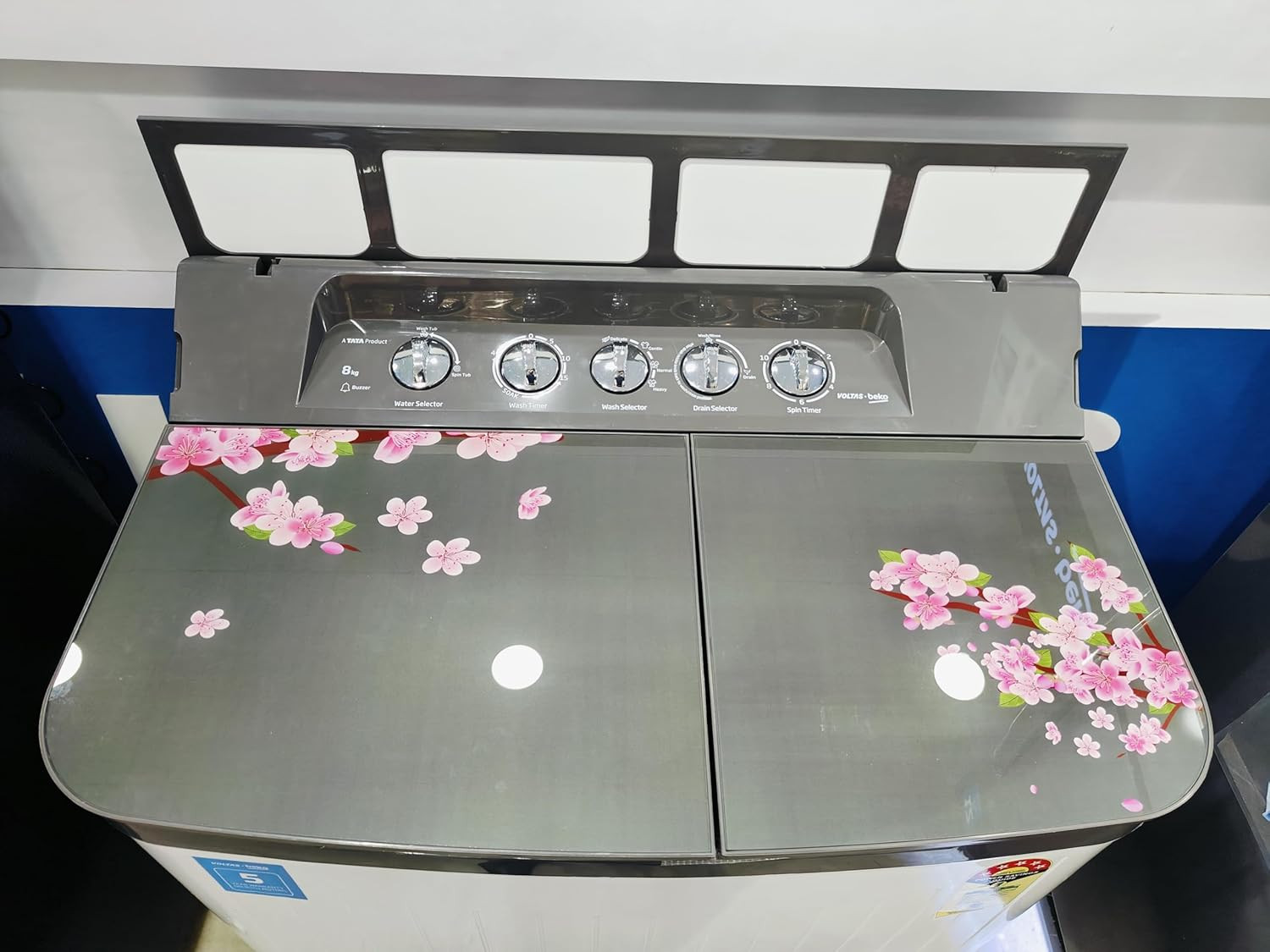 Voltas Beko 8 kg Semi Automatic Washing Machine GrayWTT80DGRGFLRS5