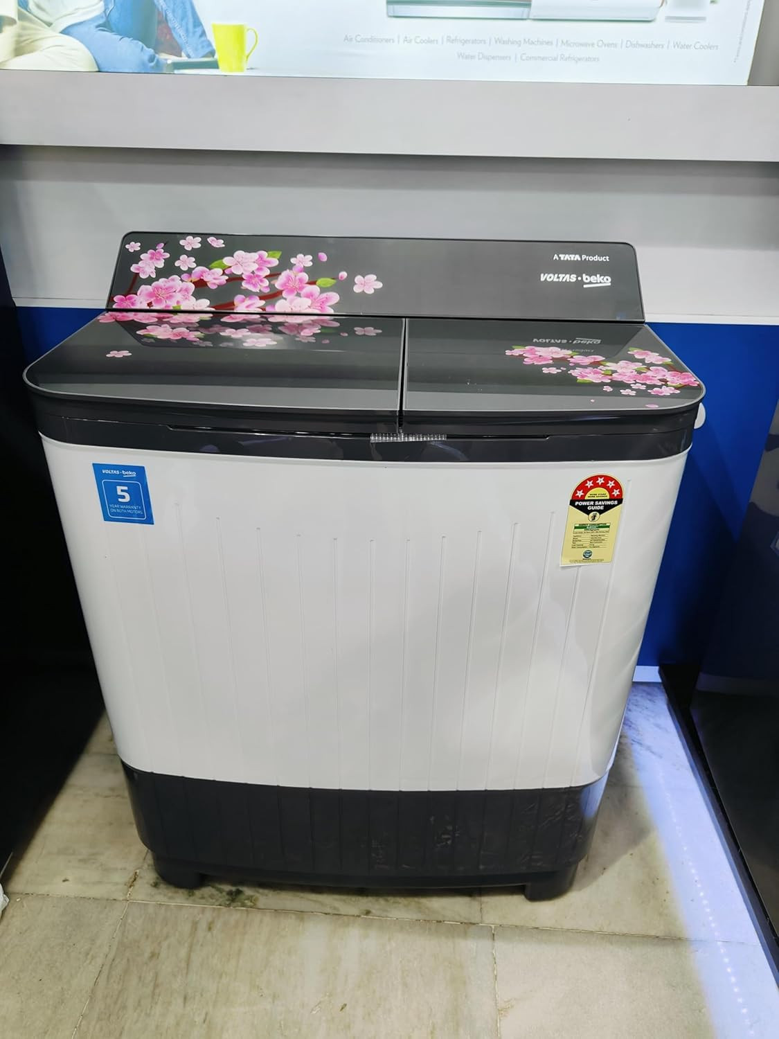 Voltas Beko 8 kg Semi Automatic Washing Machine GrayWTT80DGRGFLRS5