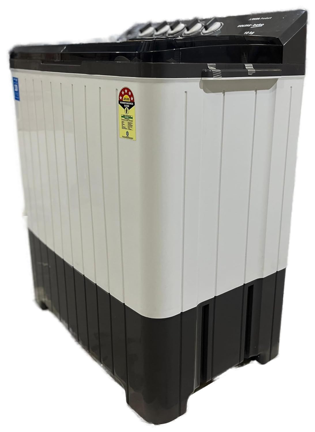 Voltas Beko A Tata Product 10 Kg 5 Star Semi-Automatic Top Load Washing Machine WTT100UPAGRSSWH5PTDA Grey Special pulsator and Double waterfall Technology