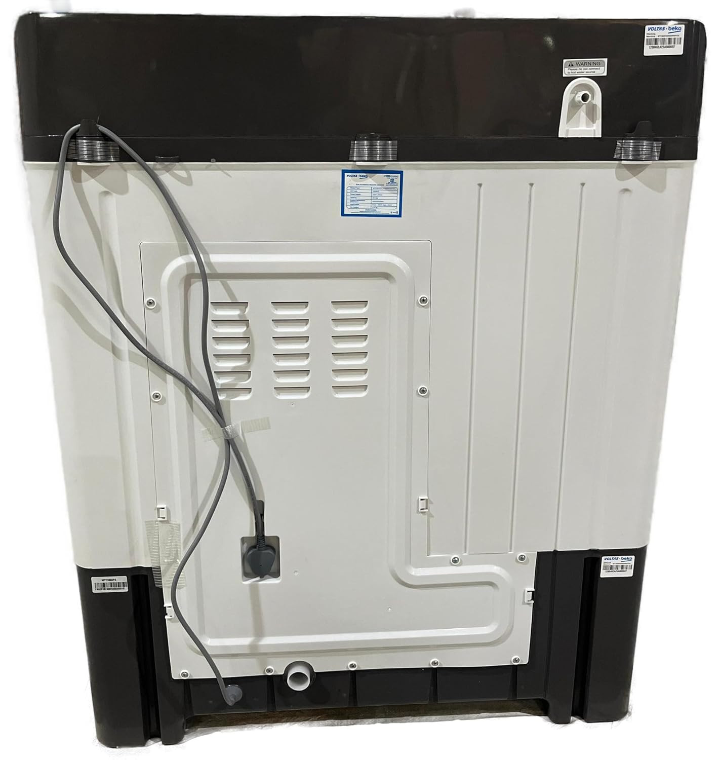 Voltas Beko A Tata Product 10 Kg 5 Star Semi-Automatic Top Load Washing Machine WTT100UPAGRSSWH5PTDA Grey Special pulsator and Double waterfall Technology