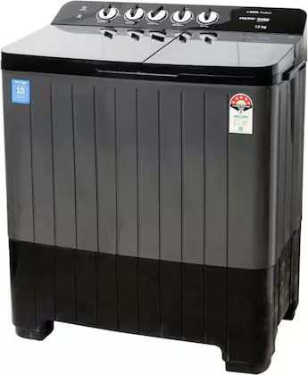 Voltas Beko A Tata Product 12 Kg 5 Star Semi-Automatic Top Loading Washing Machine WTT120UPABKSSDG5GTDA Black Pulsator Wash Method