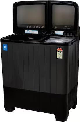 Voltas Beko A Tata Product 12 Kg 5 Star Semi-Automatic Top Loading Washing Machine WTT120UPABKSSDG5GTDA Black Pulsator Wash Method