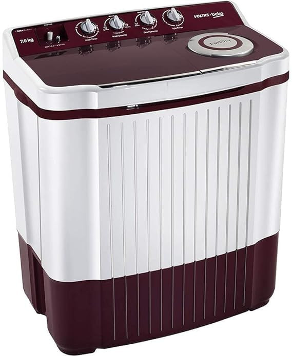 Voltas Beko A Tata Product 7 kg 5 Star 2024 Semi Automatic Top Load Washing Machine BurgundyWTT70DLIMUHAB