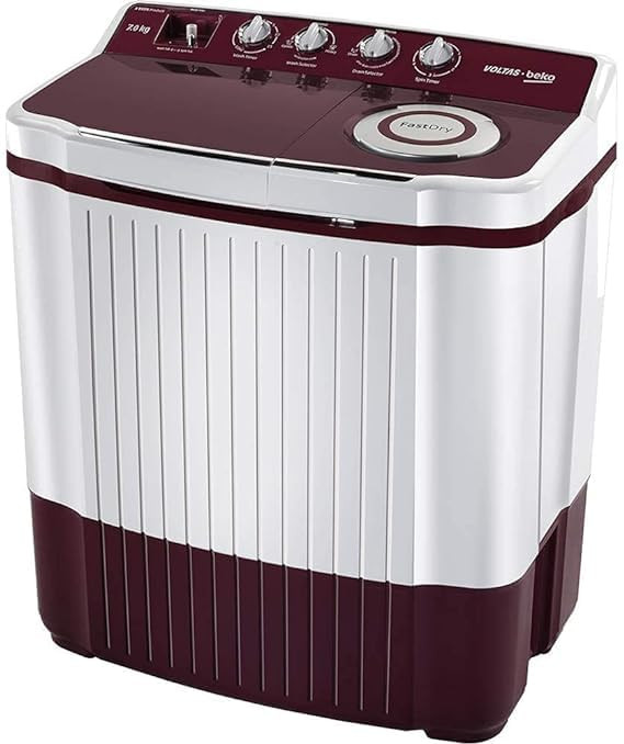 Voltas Beko A Tata Product 7 kg 5 Star 2024 Semi Automatic Top Load Washing Machine BurgundyWTT70DLIMUHAB