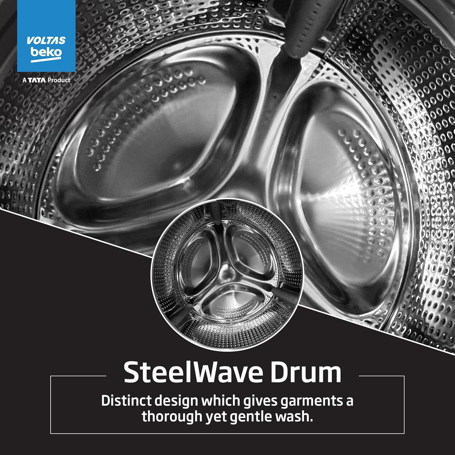 Voltas Beko A Tata Product 7 Kg 5 Star Inverter Quick 14-Min Wash Fully Automatic Front Load Washing Machine WFL7012B7JVBKAWXV White Inbuilt HeaterHygiene SteamDigital Display