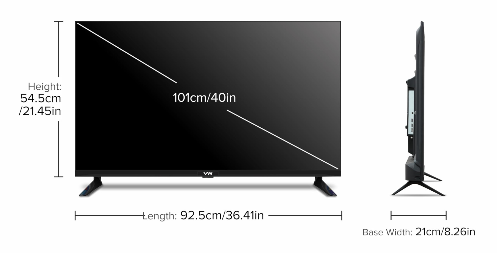 VW 101 cm 40 inches Spectra Series Full HD Smart QLED Android TV VW40AQ3