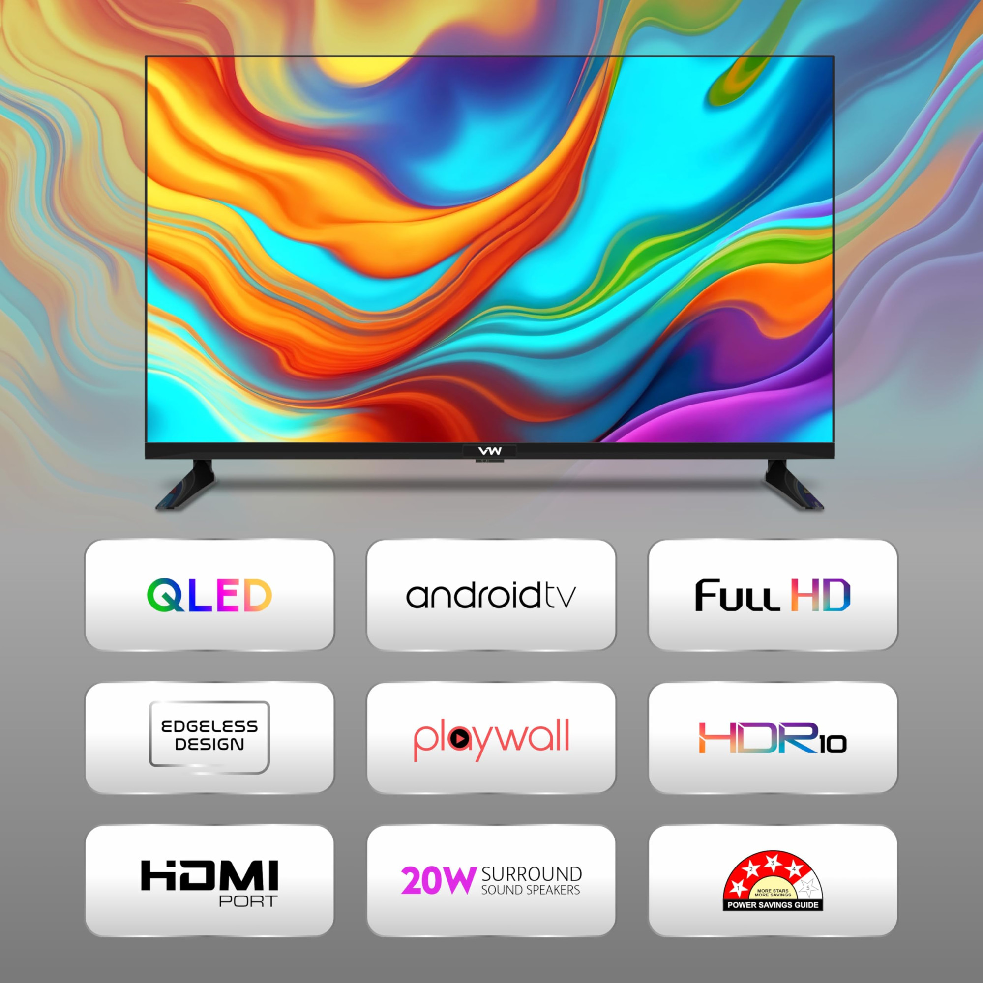 VW 109 cm 43 inches Spectra Series Full HD Smart QLED Android TV VW43AQ3