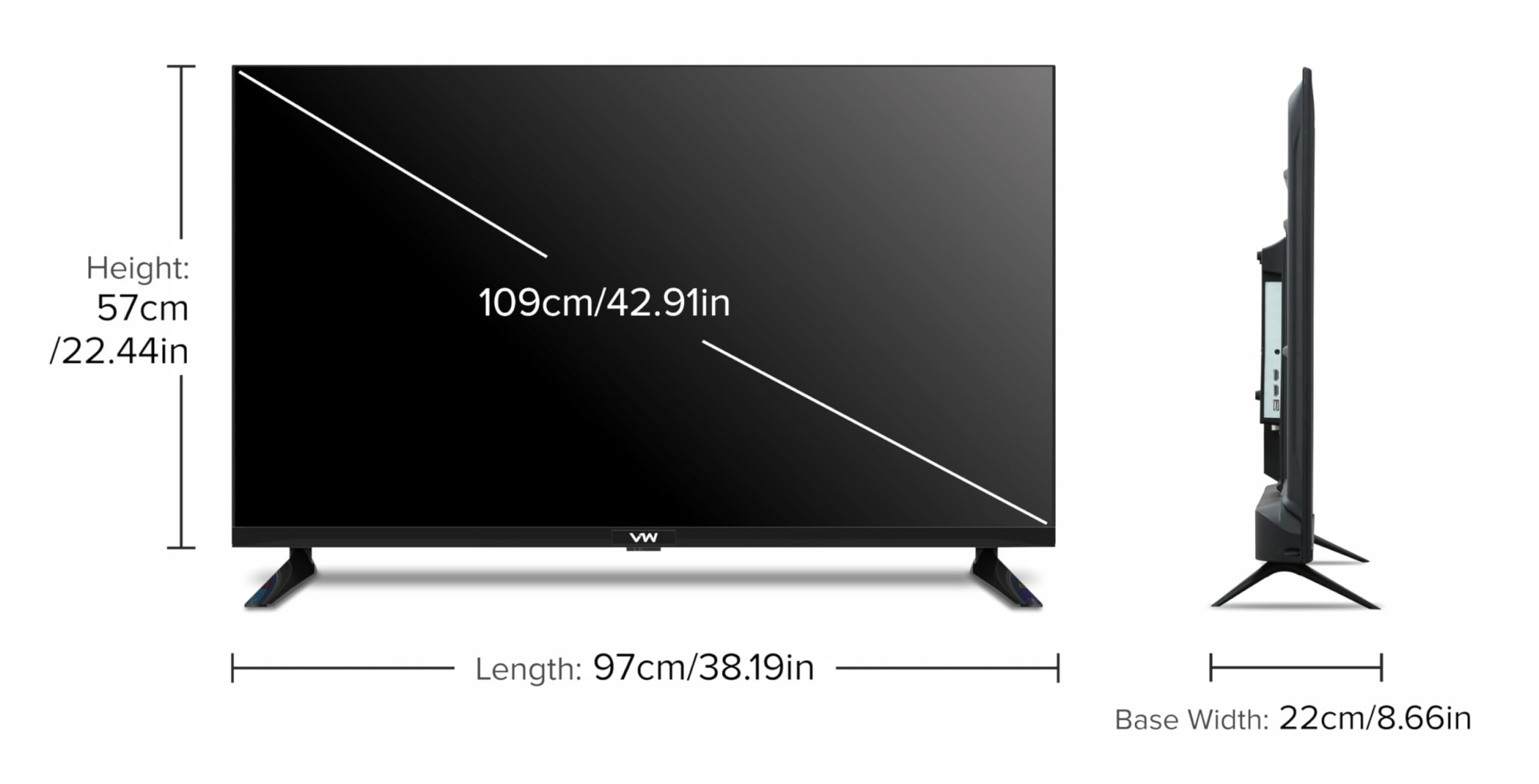 VW 109 cm 43 inches Spectra Series Full HD Smart QLED Android TV VW43AQ3