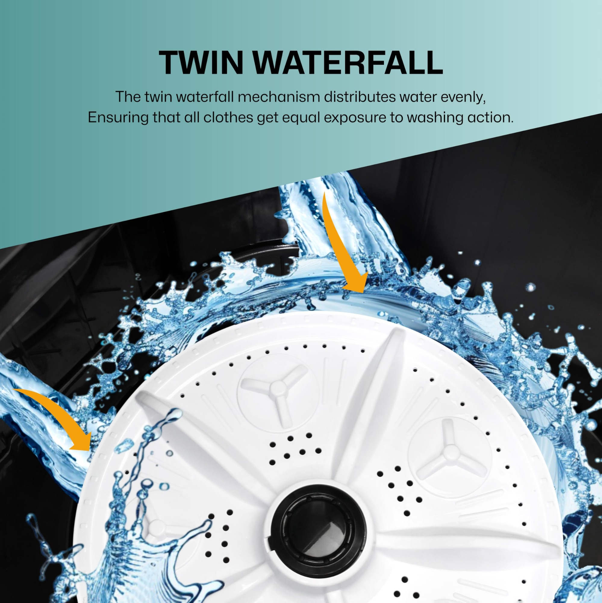VW 75 kg 5 Star Aqua Spin Semi Automatic Top Load Washing Machine AquaSpin0075P Black