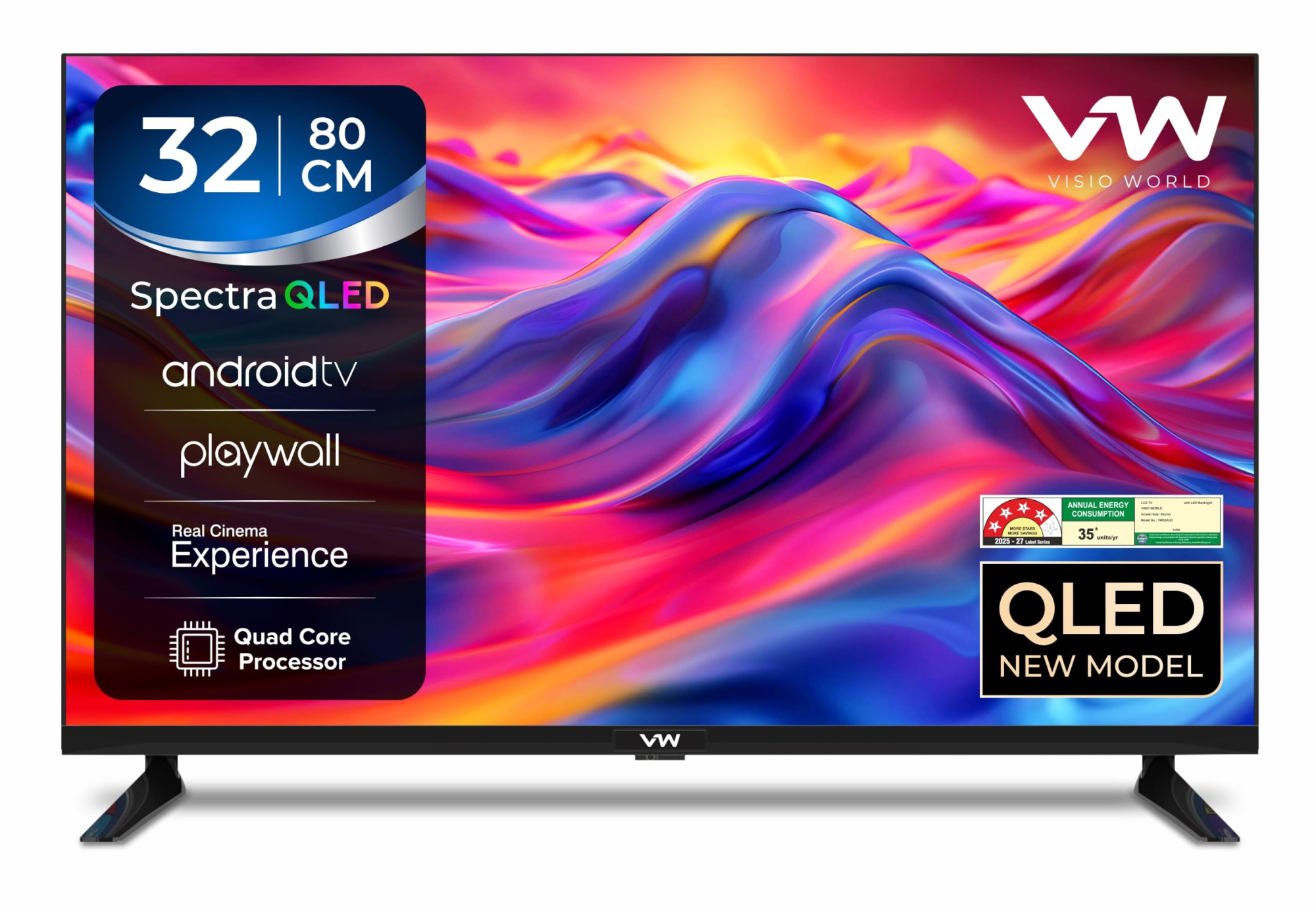 VW 80 cm 32 inches Spectra Series HD Ready Smart QLED Android TV VW32AQ3