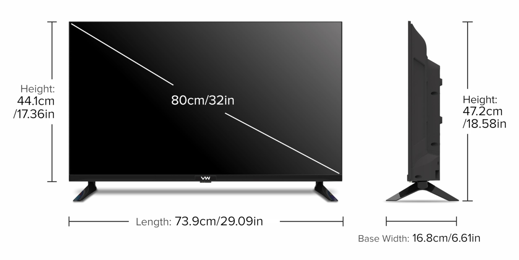 VW 80 cm 32 inches Spectra Series HD Ready Smart QLED Android TV VW32AQ3