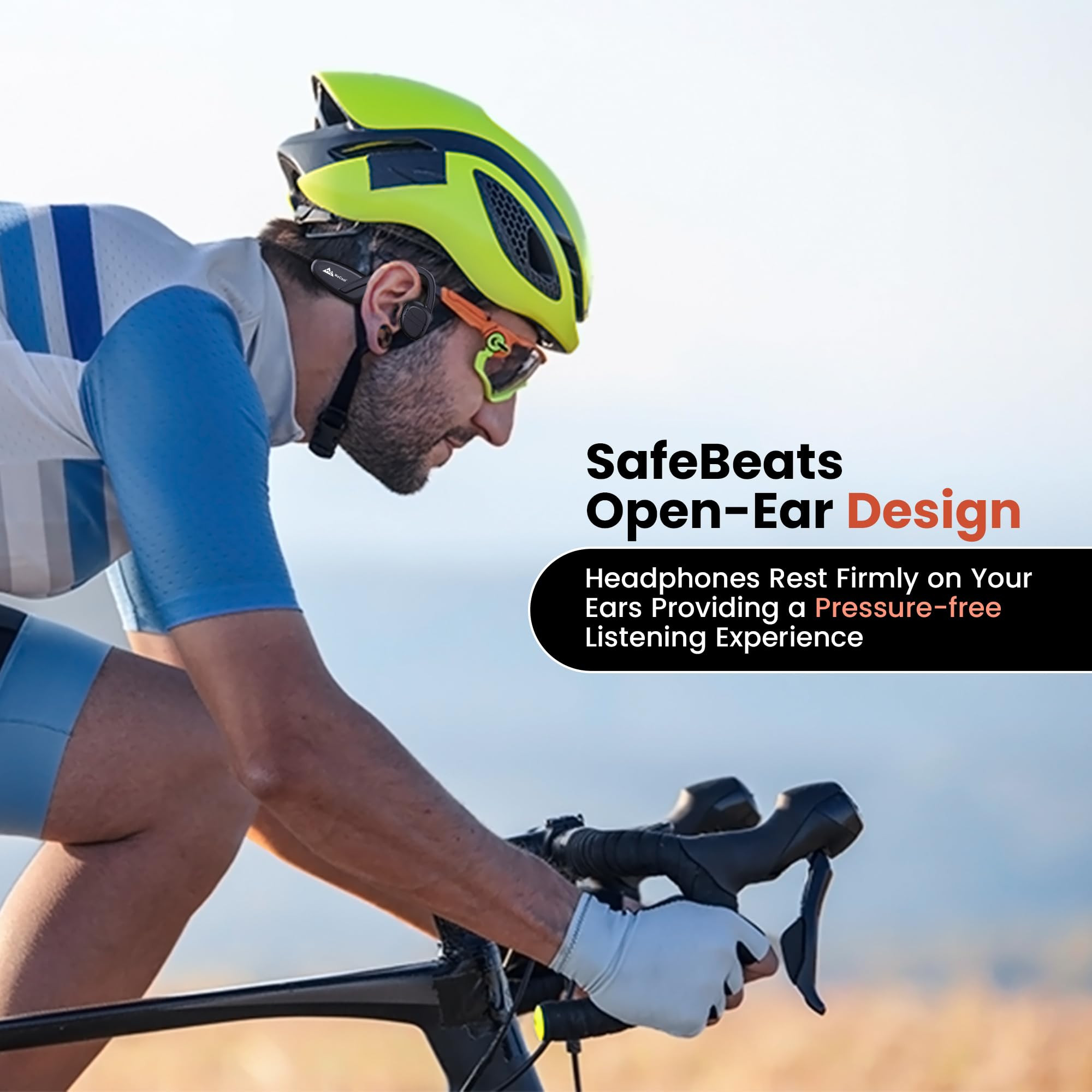 Wecool Moonwalk M2 Bone Conduction Headphones V53 Bluetooth Earphones with IPX6 Sweat  Splash Resistance Open Ear Headphones for Ear Health  Comfort Ideal for Sports Running Climbing Cycling