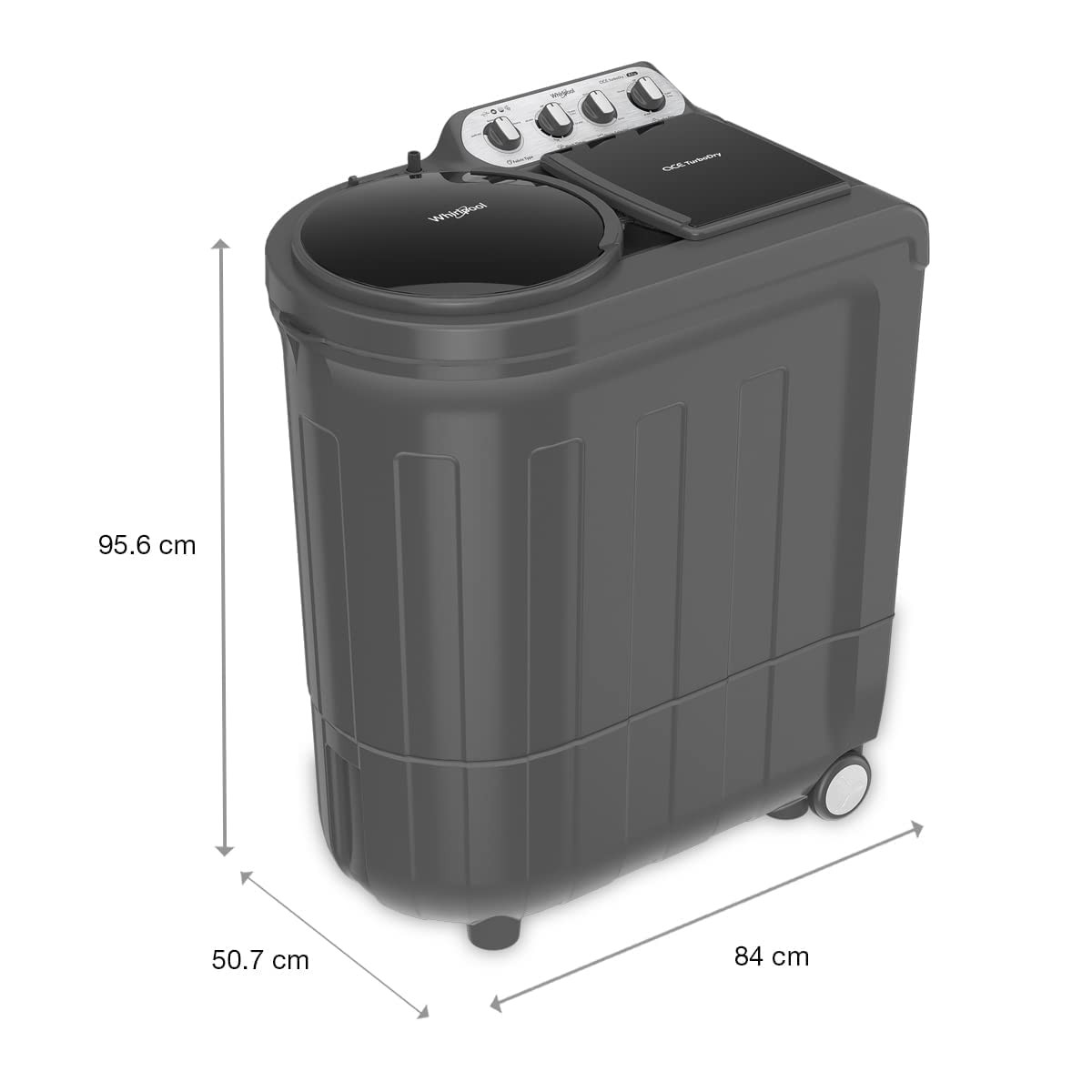Whirlpool 75 Kg 5 Star Turbo Dry Semi-Automatic Top Loading Washing Machine ACE 75 TRB DRY MAX Grey Dazzle 5 YR 10 MIN Quick Drying