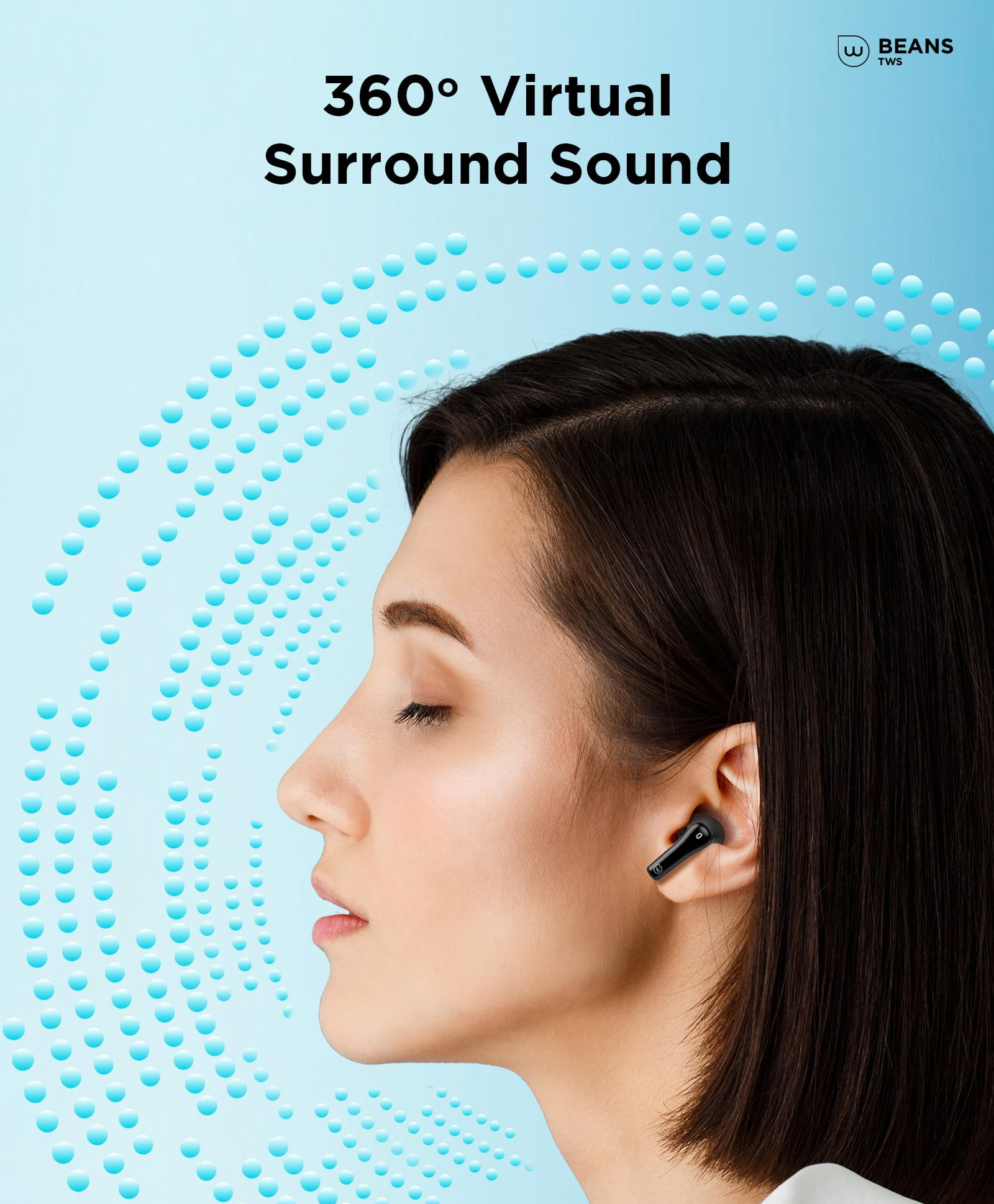 Wobble Beans E08 TWS Intuitive Enc Earbuds with 12Mm DriverQuad MicsDAT Chip360 Surround SoundLow Latency GamingIp55 RatedBluetooth 53Touch Voice ControlsPlayback Upto 35Hrs-in Ear