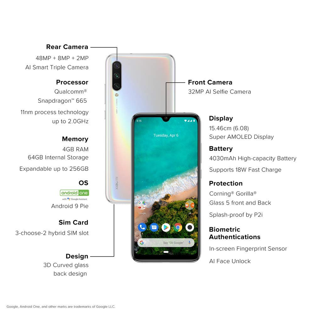 Xiaomi Mi A3 More Than White 4GB RAM 64GB Storage