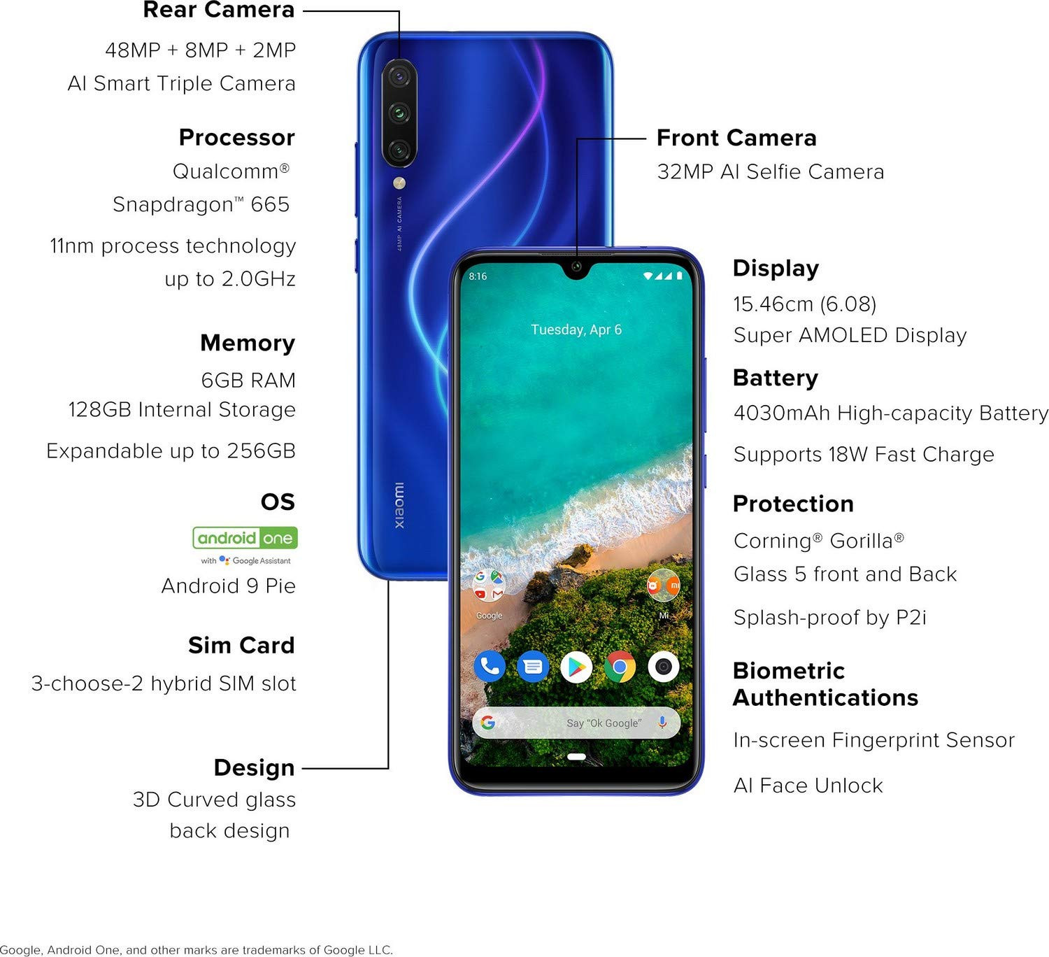 Xiaomi Mi A3 Not Just Blue 6GB RAM 128GB Storage
