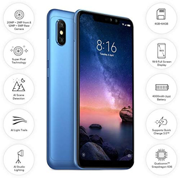 Image of Xiaomi Mi Note 6 Pro (Blue, 4GB RAM, 64GB Storage)