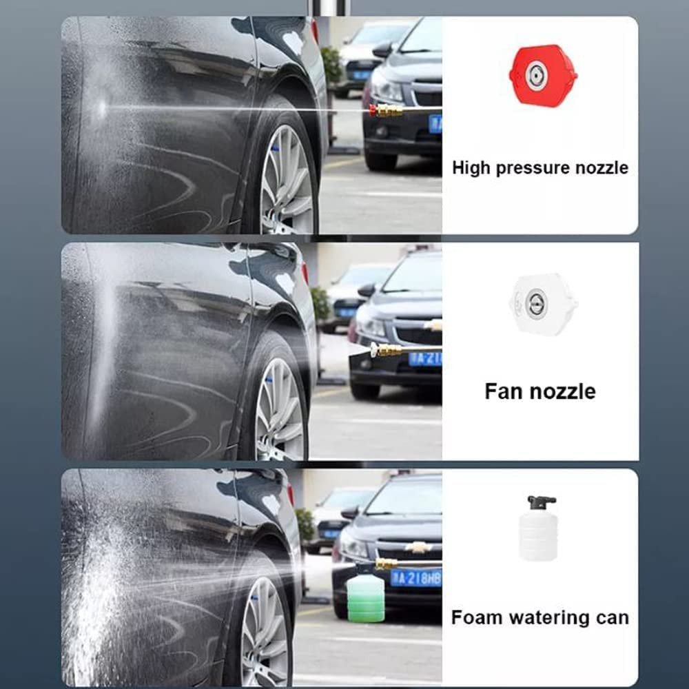 YOGIMOONI High Pressure Car Washer Cordless 48V Powerful Washer Gun with Rechargeable Battery Multi Cleaning Works Like Car Bike Washing Gardening Home Cleaning Works 35 x 26 x 11 cm