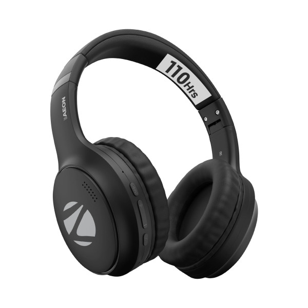 Image of ZEBRONICS AEON Over Ear Wireless Headphone with 110h Battery Backup, Supports Bluetooth &amp; AUX, Gaming Mode, ENC, Dual Pairing, Rapid Charging (Black)