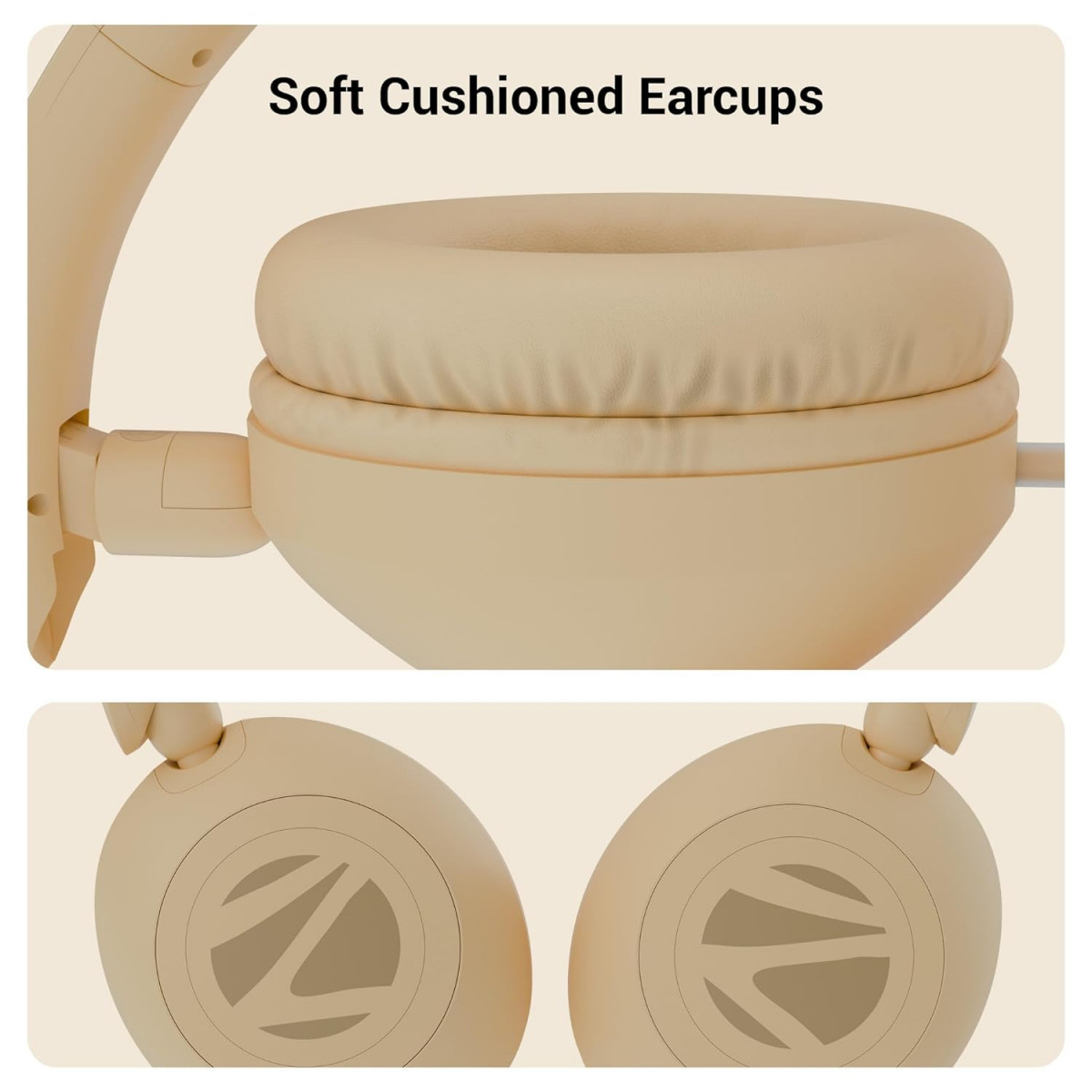 Zebronics Boom Wired Headphone Over Ear in-Line MIC Beige