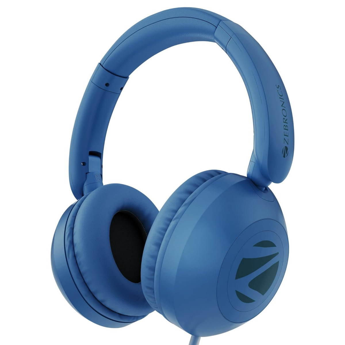 Zebronics Boom Wired Headphone Over Ear in-Line MIC Blue